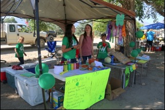 One of several booths on Saturday near Baker Hall